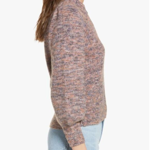 NEW Madewell Eaton Space Dye Puff Sleeve Sweater - Picture 3 of 6